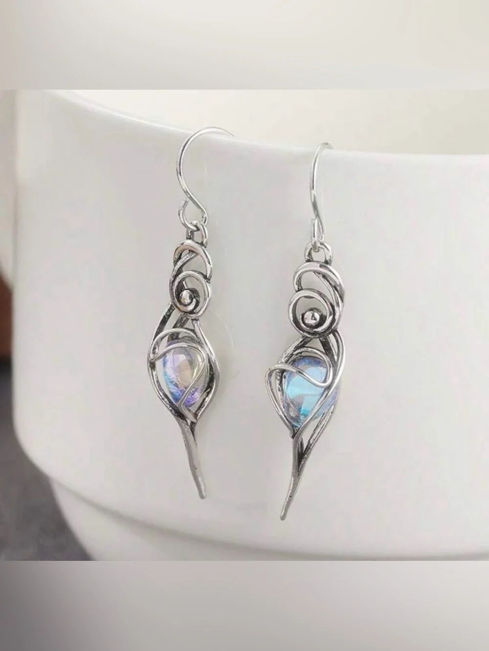 Stone drop earrings N2373